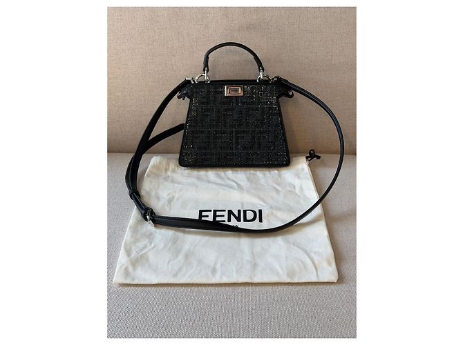 Fendi Peekaboo ISeeU Petite nera con cristalli - vista 2