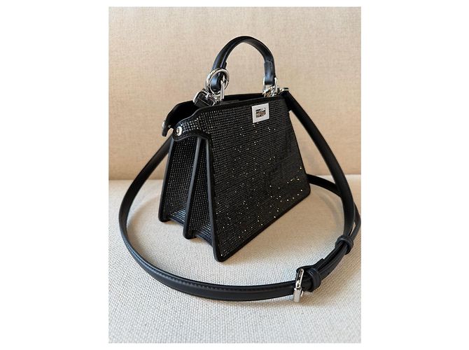 Fendi Peekaboo ISeeU Petite nera con cristalli - vista 5
