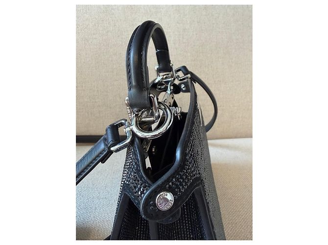 Fendi Peekaboo ISeeU Petite nera con cristalli - vista 6