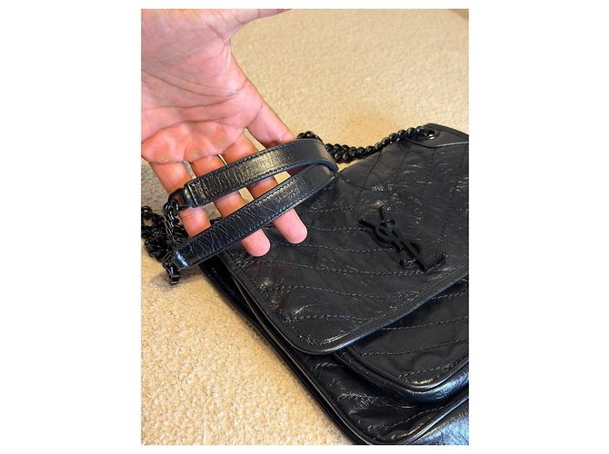 Saint Laurent Niki borsa matelassé con catena nera - vista 14