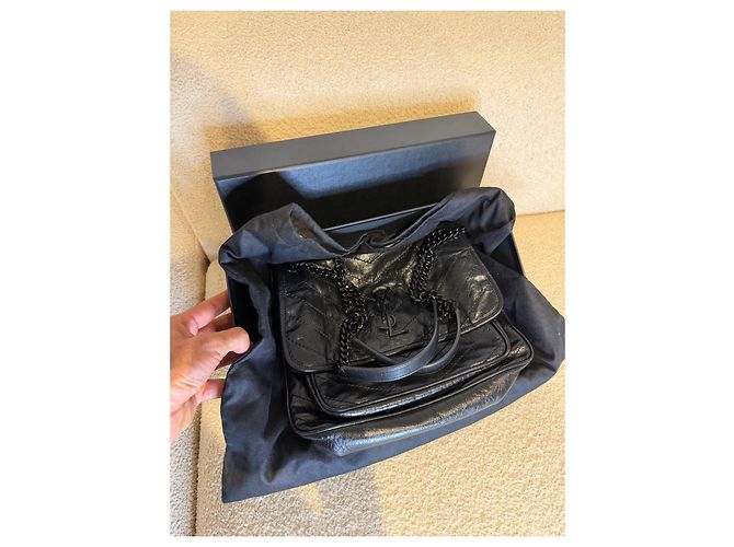 Saint Laurent Niki borsa matelassé con catena nera - vista 16
