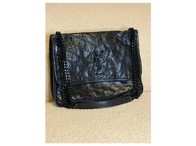 Saint Laurent Niki borsa matelassé con catena nera - vista 18