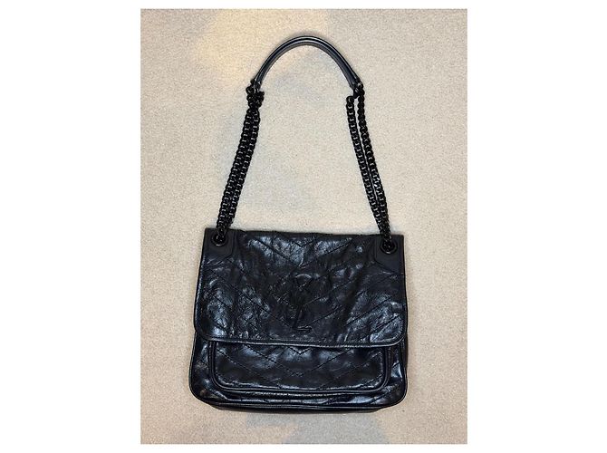 Saint Laurent Niki borsa matelassé con catena nera - vista 19