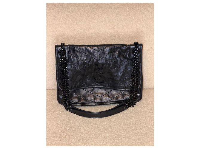 Saint Laurent Niki borsa matelassé con catena nera - vista 5