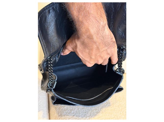 Saint Laurent Niki borsa matelassé con catena nera - vista 6