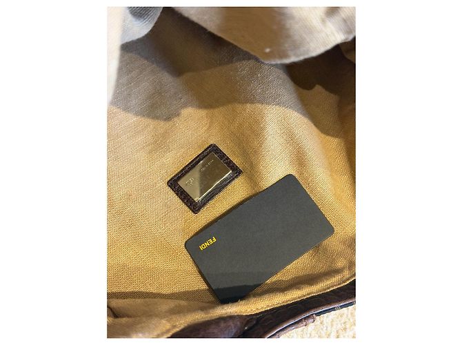 Fendi Spy borsa in tessuto FF e pelle marrone - vista 7