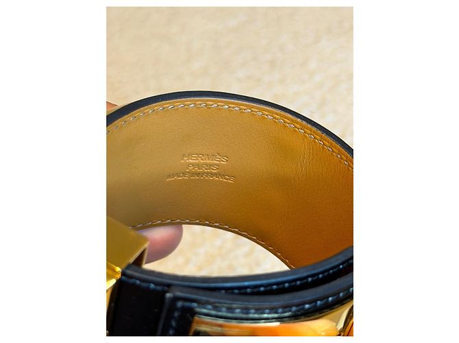 Hermès Collier de Chien bracciale in pelle nera - vista 10