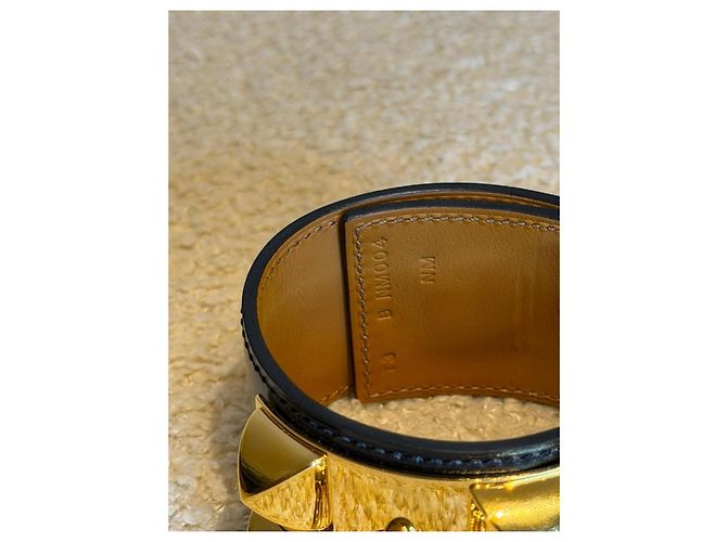 Hermès Collier de Chien bracciale in pelle nera - vista 4