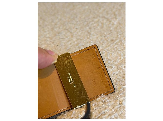 Hermès Collier de Chien bracciale in pelle nera - vista 7