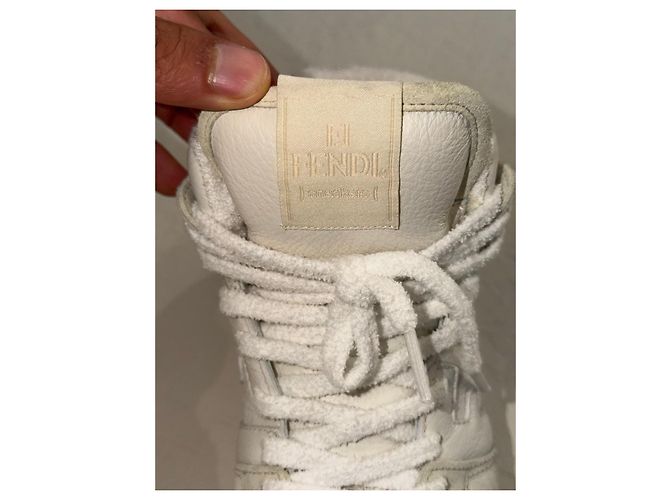 Fendi Match sneakers alte in pelle e suede - vista 17