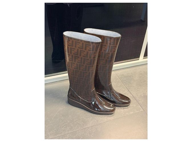 Fendi botas de lluvia con motivo FF marrón - vista 11