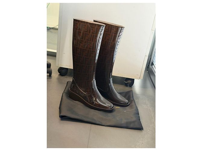 Fendi botas de lluvia con motivo FF marrón - vista 13