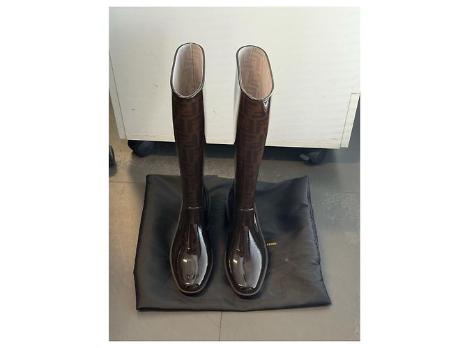 Fendi botas de lluvia con motivo FF marrón - vista 4