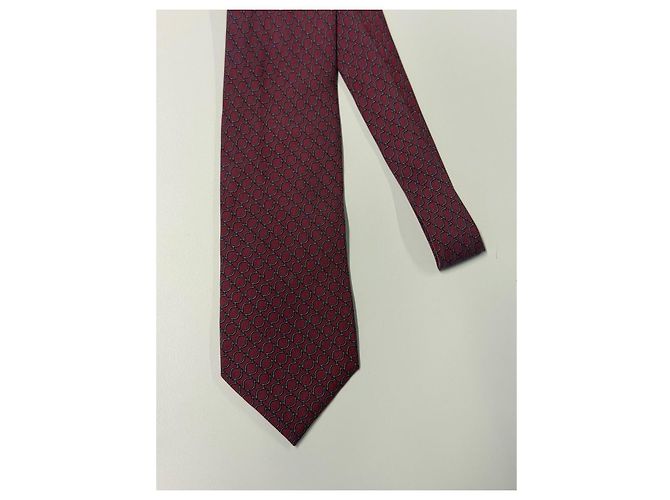Hermès Seidengravatte bordeaux - Ansicht 10