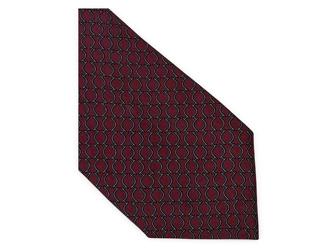 Hermès Seidengravatte bordeaux - Ansicht 2