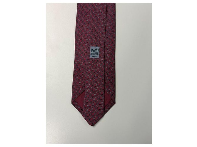 Hermès Seidengravatte bordeaux - Ansicht 3