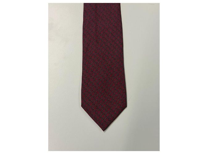 Hermès Seidengravatte bordeaux - Ansicht 5