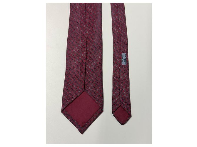 Hermès Seidengravatte bordeaux - Ansicht 6