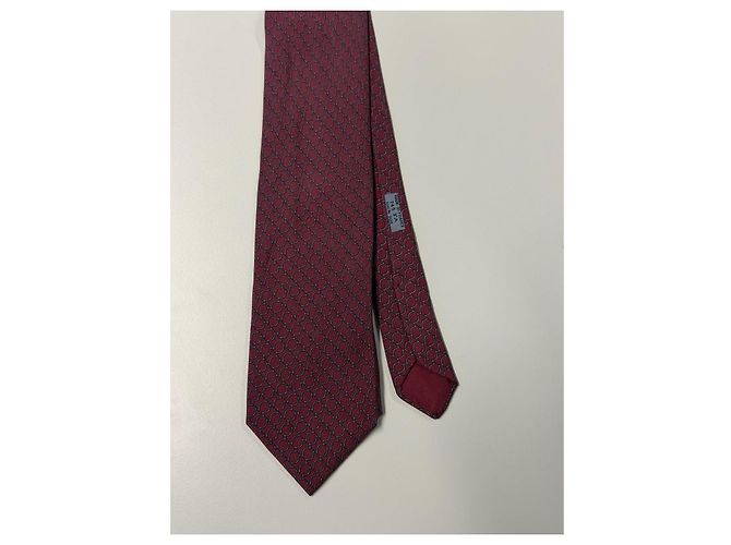 Hermès Seidengravatte bordeaux - Ansicht 7