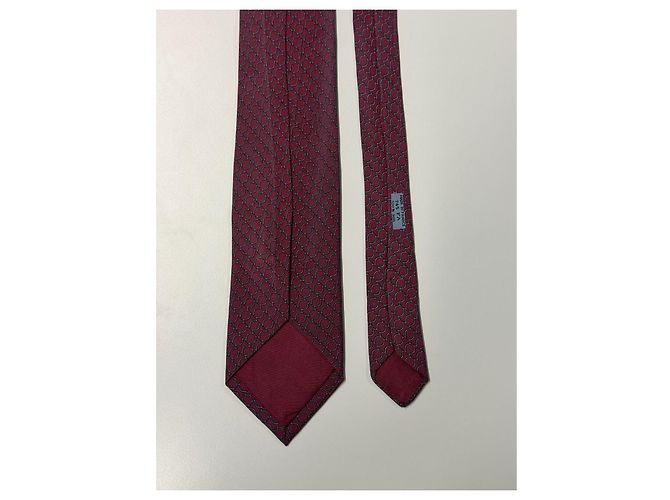 Hermès Seidengravatte bordeaux - Ansicht 8