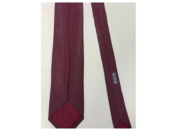 Hermès Seidengravatte bordeaux - Ansicht 9