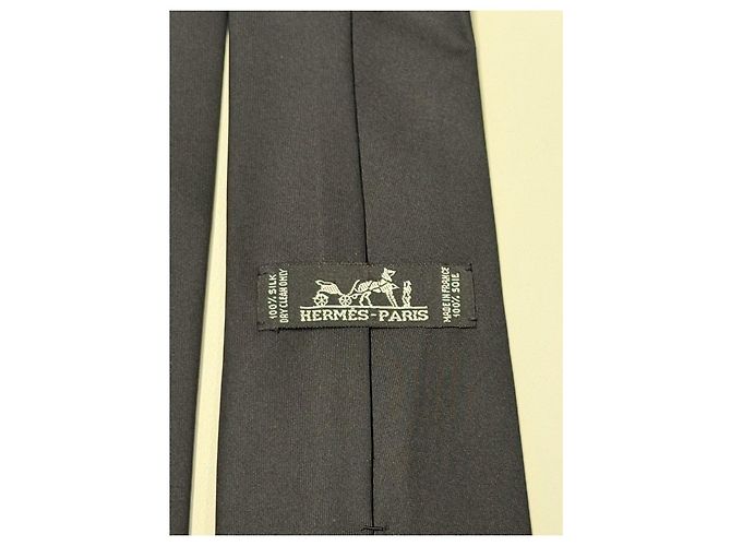 Hermès black silk tie - view 3