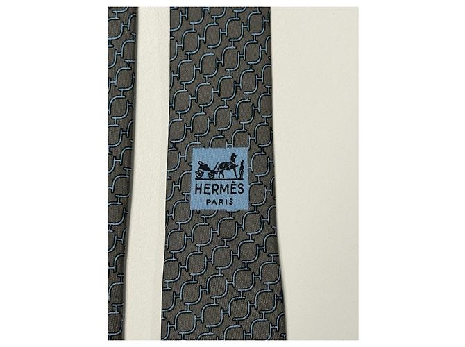 Hermès brown silk tie - view 3