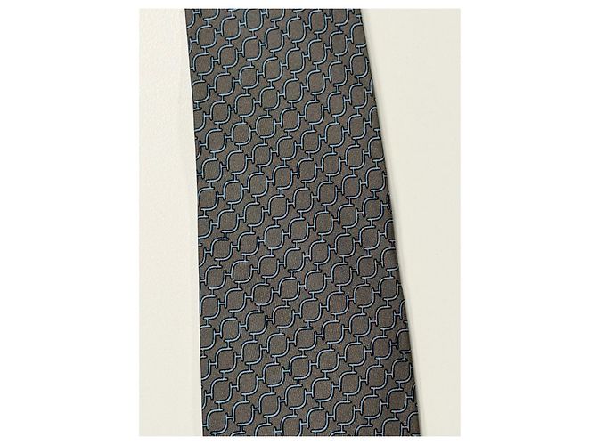 Hermès brown silk tie - view 5