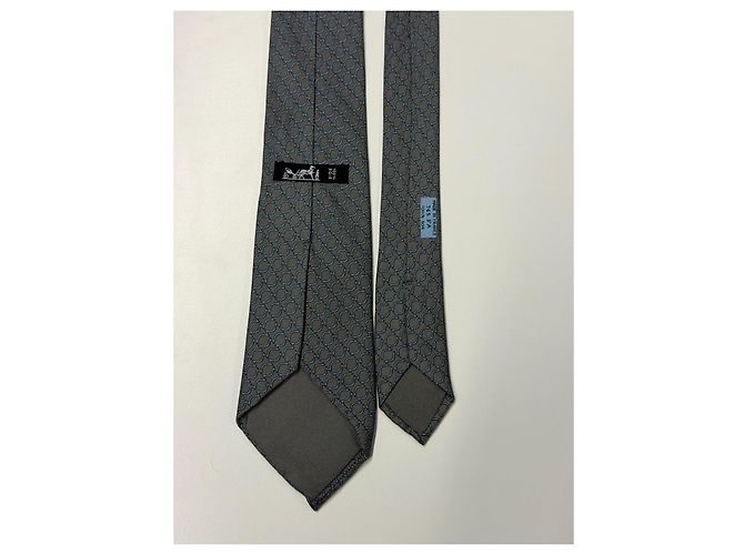Hermès brown silk tie - view 6