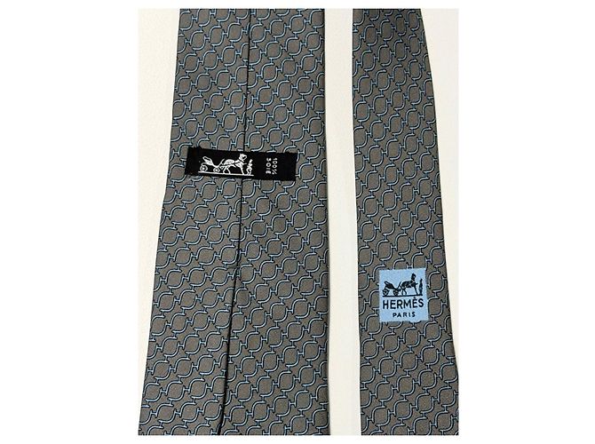 Hermès brown silk tie - view 7