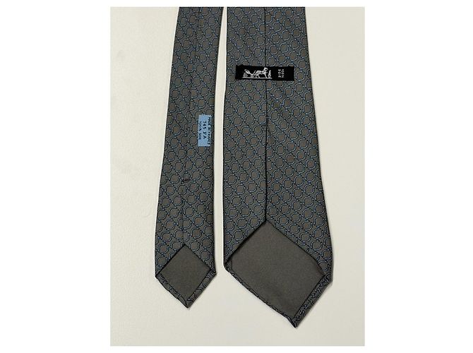 Hermès brown silk tie - view 8
