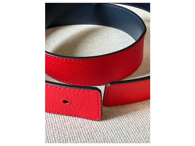 Louis Vuitton cintura LV Initiales reversibile rossa e blu - vista 13