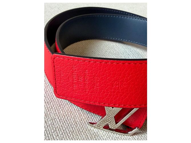 Louis Vuitton cintura LV Initiales reversibile rossa e blu - vista 8