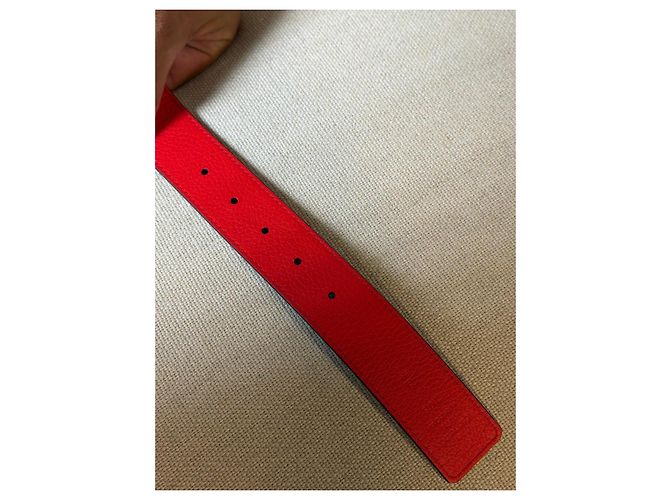 Louis Vuitton cintura LV Initiales reversibile rossa e blu - vista 9