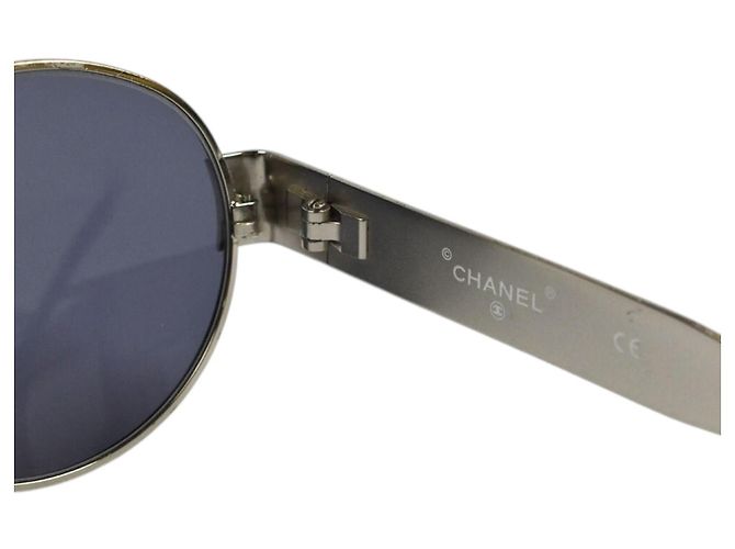 Chanel Occhiali da sole con lenti blu Silver Logo 06933 - vista 5