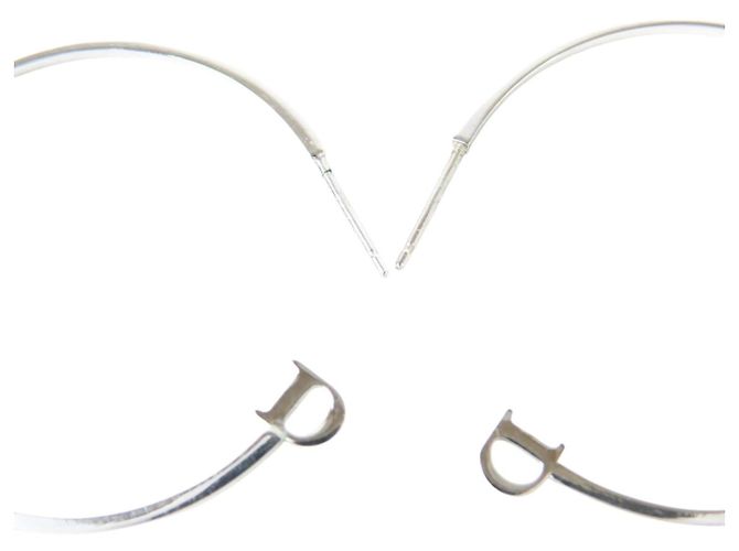 Christian Dior Orecchini a cerchio logo cristalli - vista 4