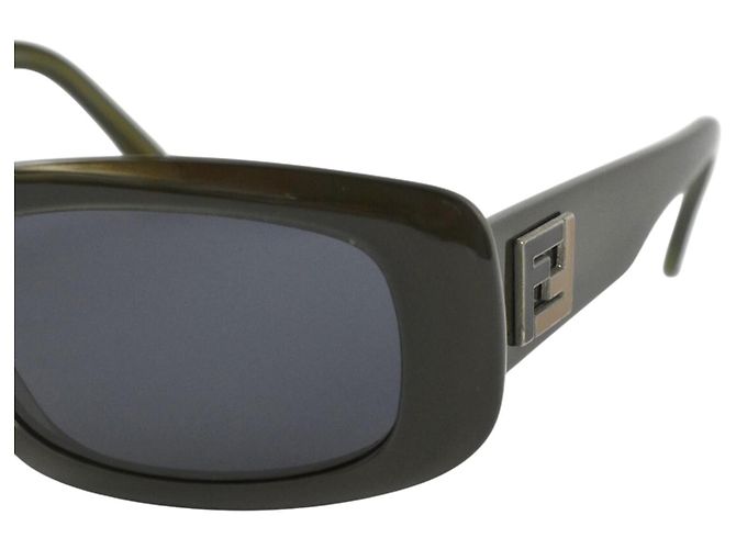 Fendi FF Logo Sonnenbrille - Dunkelgrün/Navy - Ansicht 3