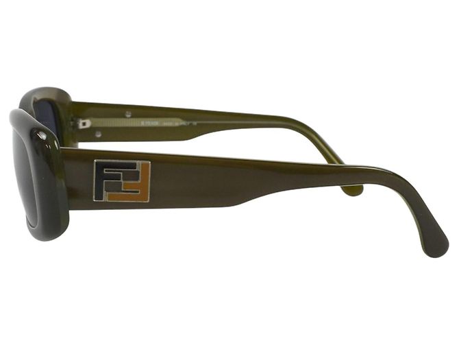 Fendi FF Logo Sonnenbrille - Dunkelgrün/Navy - Ansicht 4