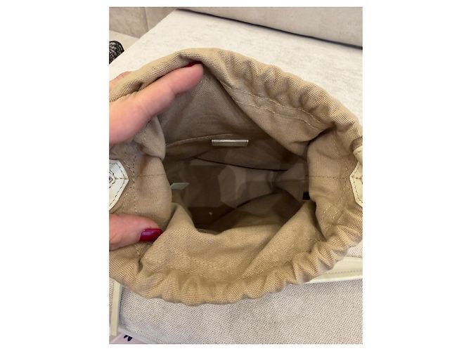 Chloé Borsa a Secchiello in Pelle Bianca a Righe - vista 10