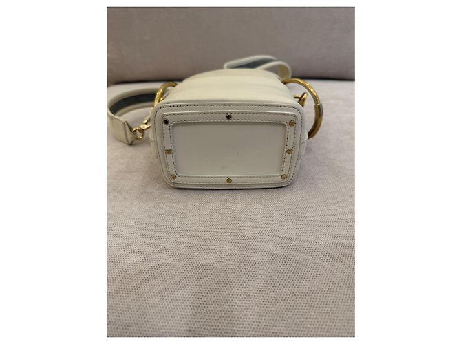 Chloé Borsa a Secchiello in Pelle Bianca a Righe - vista 5