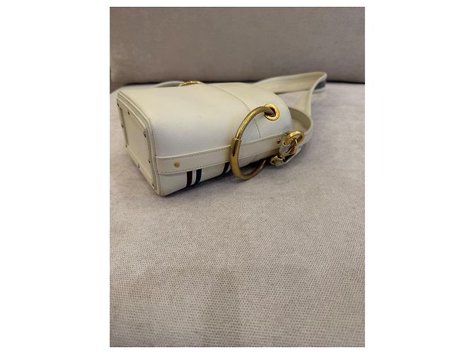 Chloé Borsa a Secchiello in Pelle Bianca a Righe - vista 7