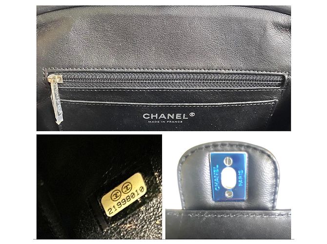 Timeless Borsa Chanel Classic Kisslock Pelle d'Agnello Nera - vista 11