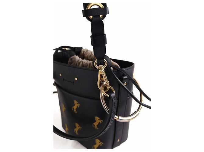 Chloé Roy borsa a secchiello in pelle nera - vista 2