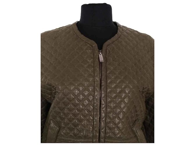 Barbara Bui Lederjacke Khaki - Ansicht 2