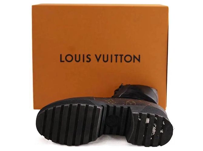 Stivaletti stringati in pelle nera Louis Vuitton - vista 5