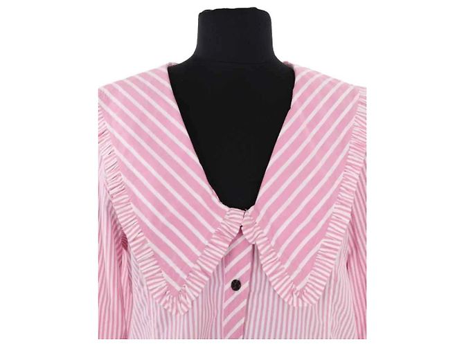 Camisa Ganni de algodão rosa - vista 2