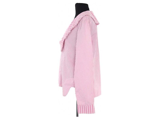 Camisa Ganni de algodão rosa - vista 3