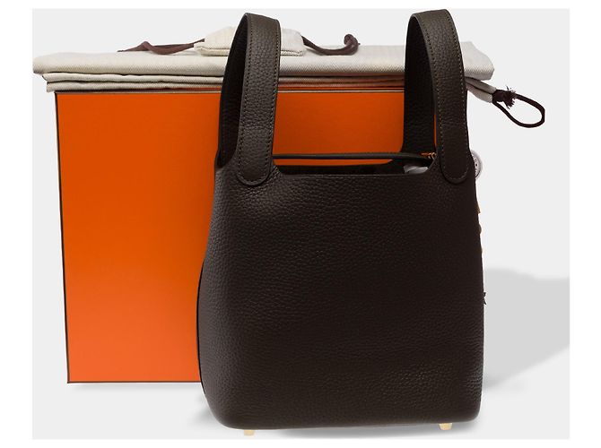 Hermès Borsa HERMES Picotin in Pelle Marrone - 104080 - vista 3