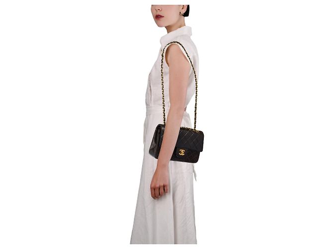 Sac CHANEL Timeless/Classique en Cuir Marron - 104056 - vue 13