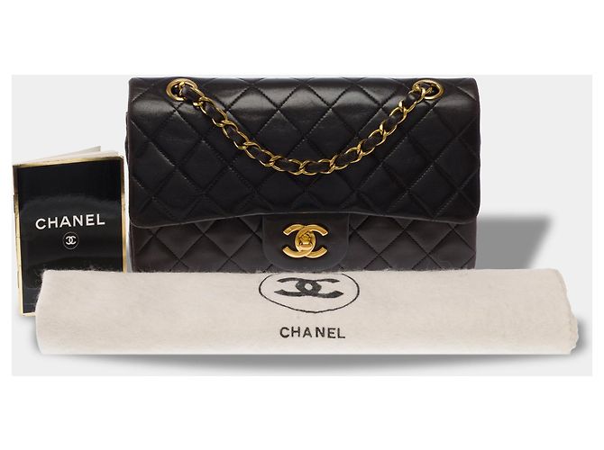 Sac CHANEL Timeless/Classique en Cuir Marron - 104056 - vue 3